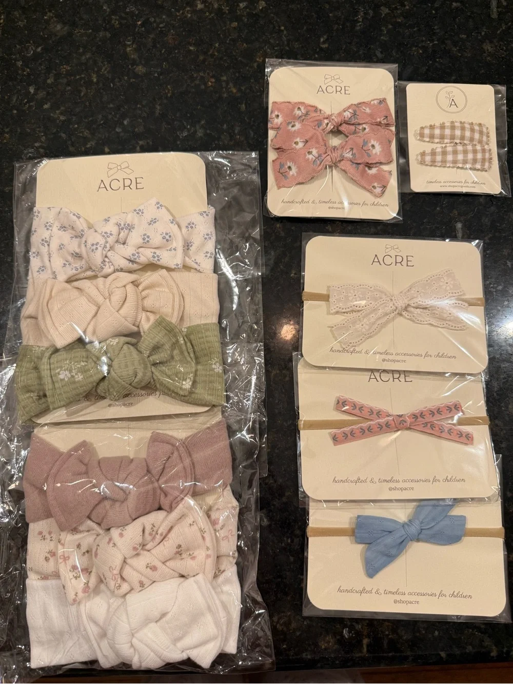 NWT Acre headband/bow/clip bundle for baby girl